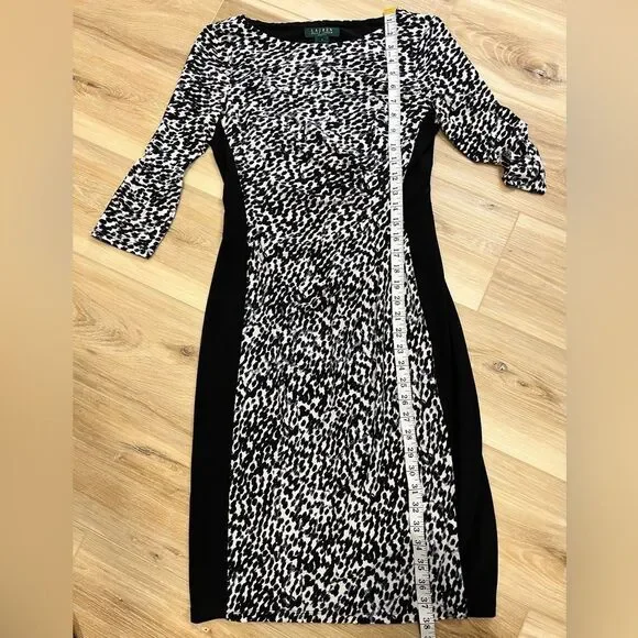 LAUREN RALPH LAUREN Women’s Animal Print Midi Dress Size 4 - Picture 6 of 7